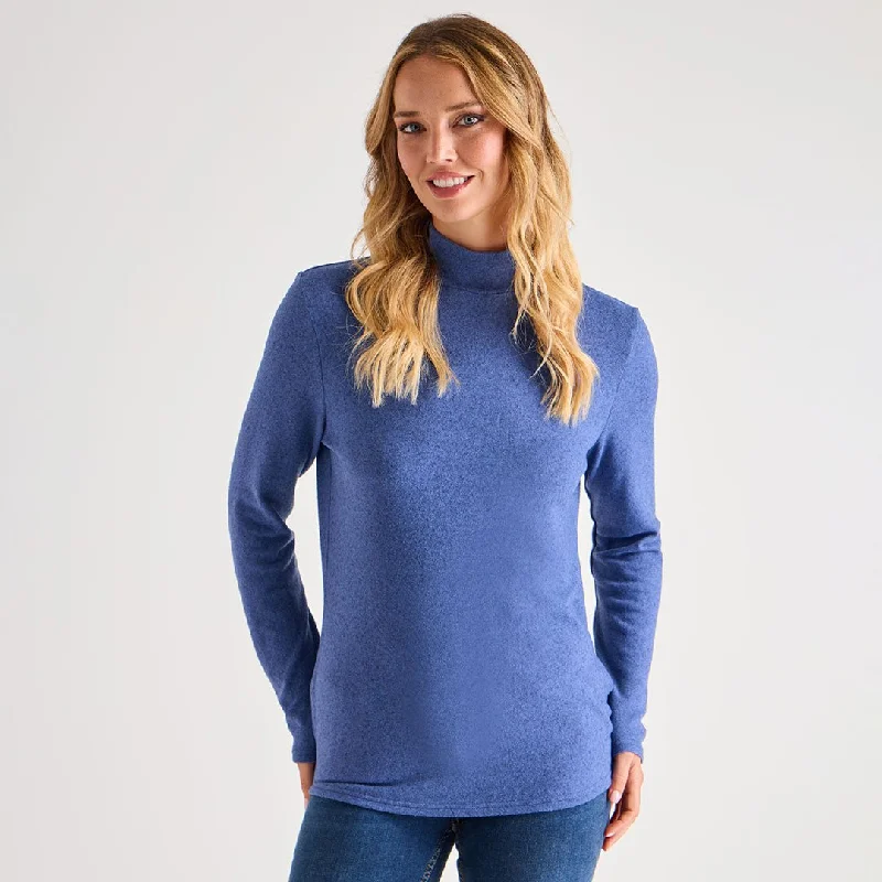 Ladies Brushed Marl Turtle Neck Top