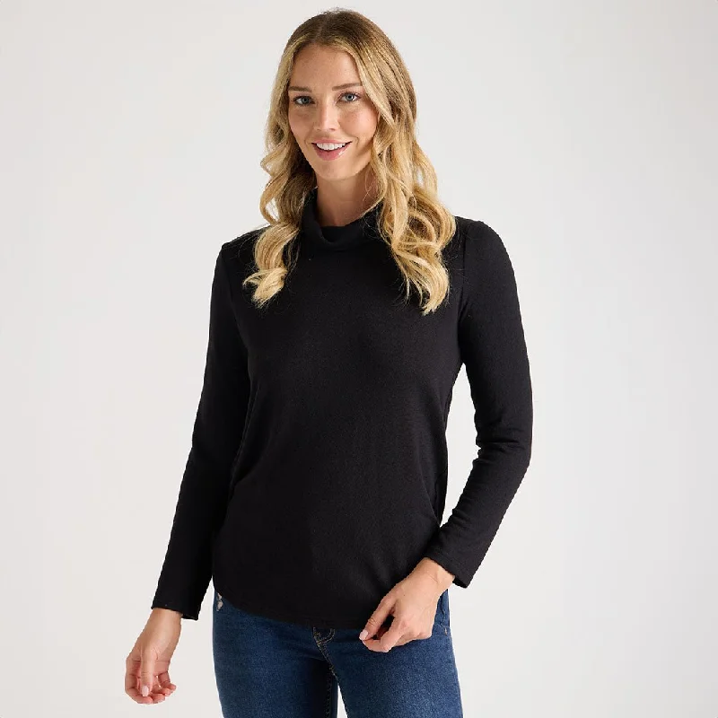 Ladies Brushed Marl Turtle Neck Top