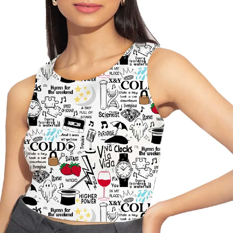 AOP Crop Top - A Sky Full Of Doodles