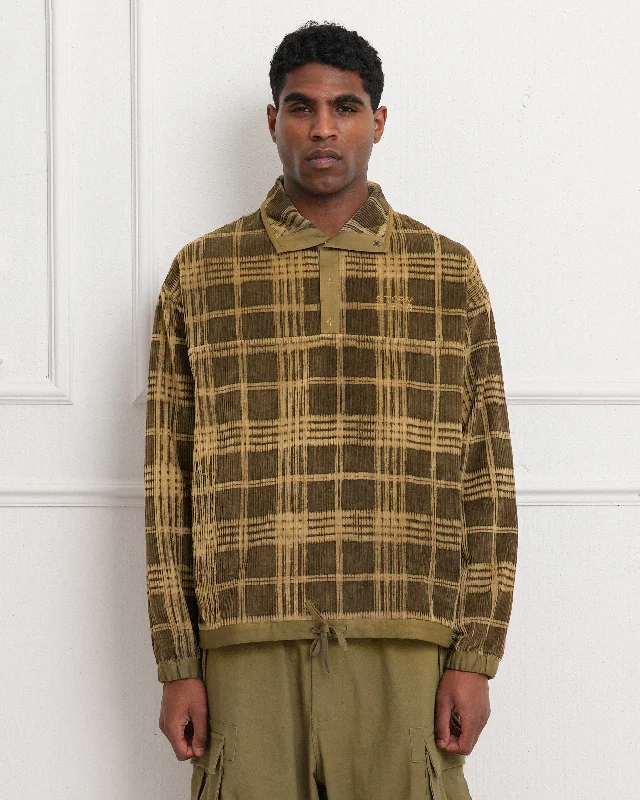 Polite Pullover - Olive Resist Check