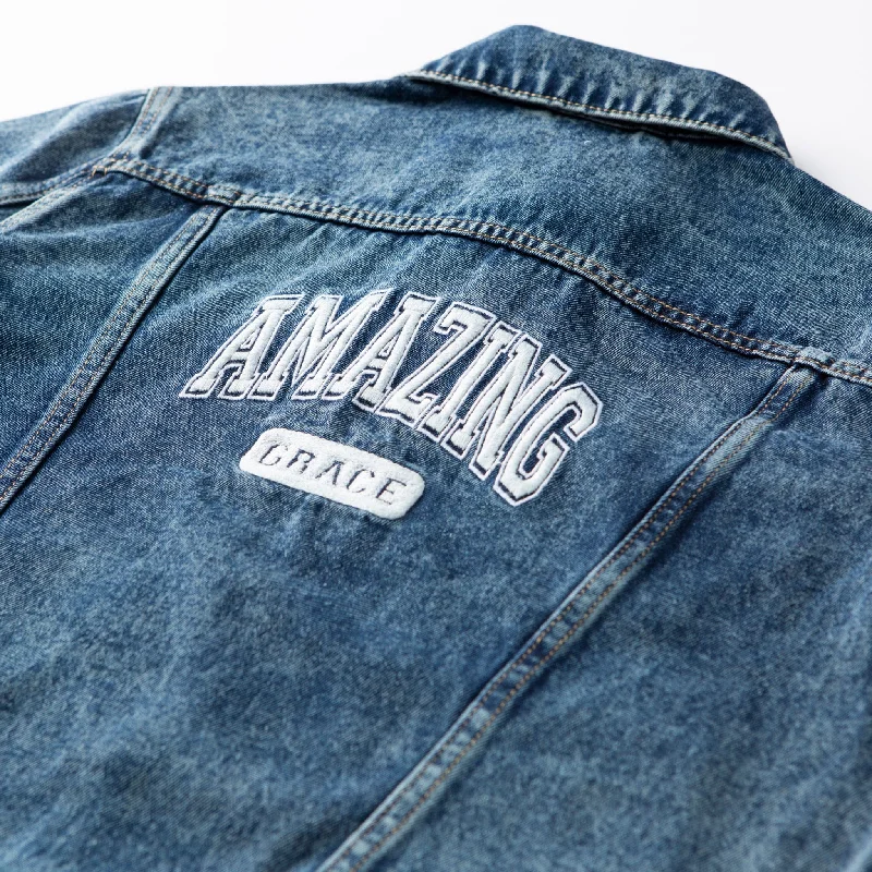 Vintage Washed Amazing Grace Denim Jacket*