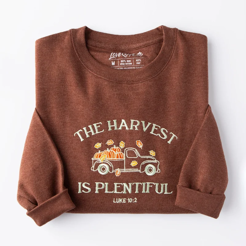 Embroidered The Harvest is Plentiful Sweatshirt