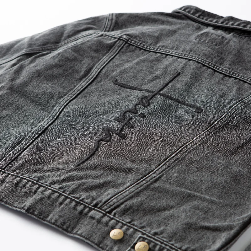 Vintage Washed Faith Cross Denim Jacket