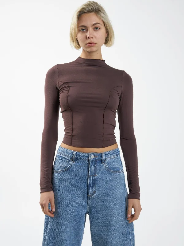 Rachel Long Sleeve Top - Chocolate Plum