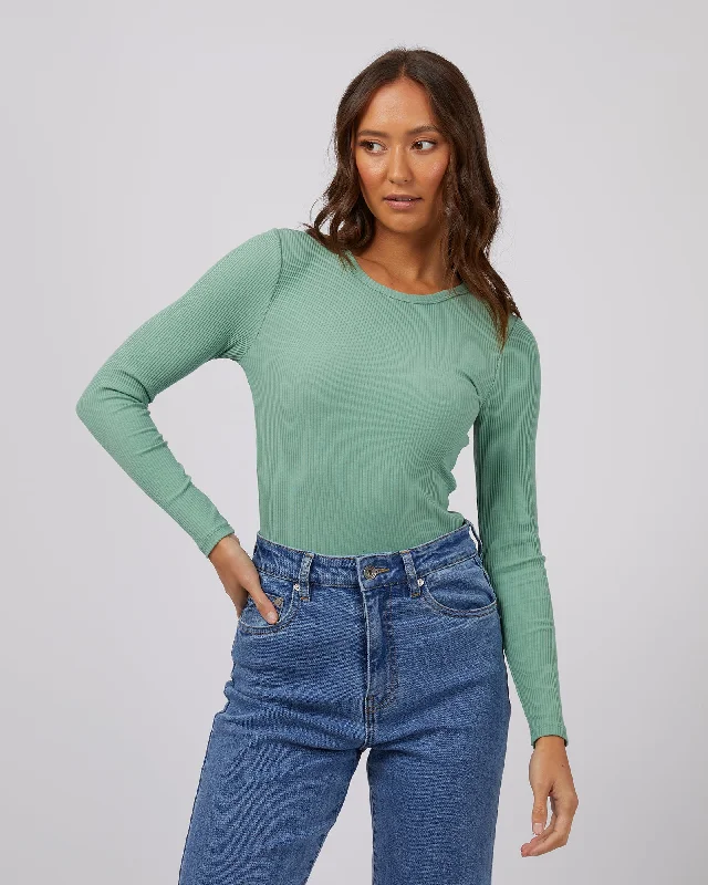 Silent Theory Rib Long Sleeve Sage