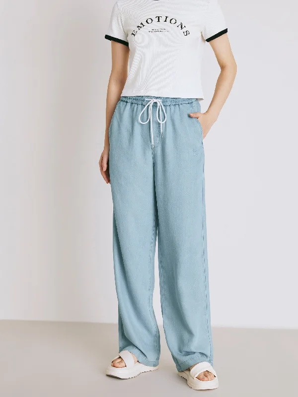 Tencel Denim Wide Leg Pants