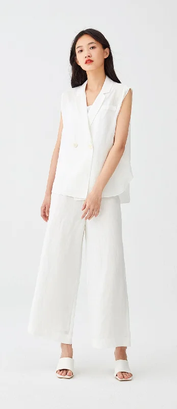 White Ramie Trousers