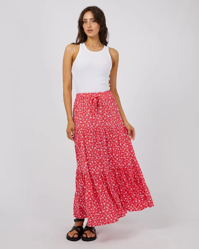 All About Eve Dolly Maxi Skirt Red