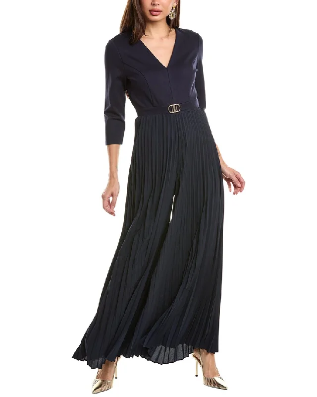 Elie Tahari Accordion Pleated Jumpsuit