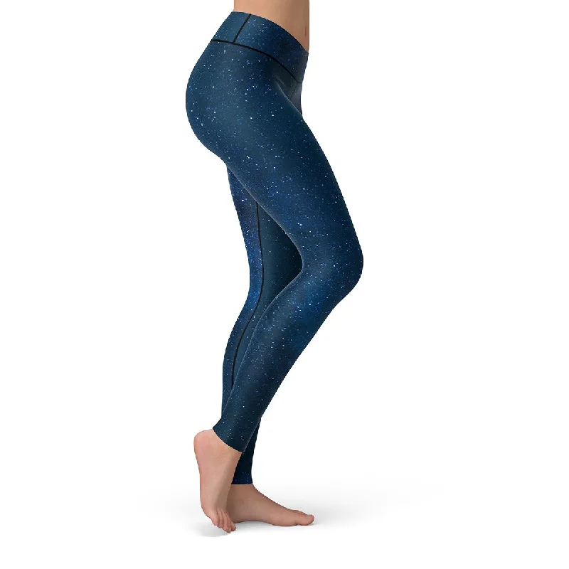 Midnight Blue Stars Leggings