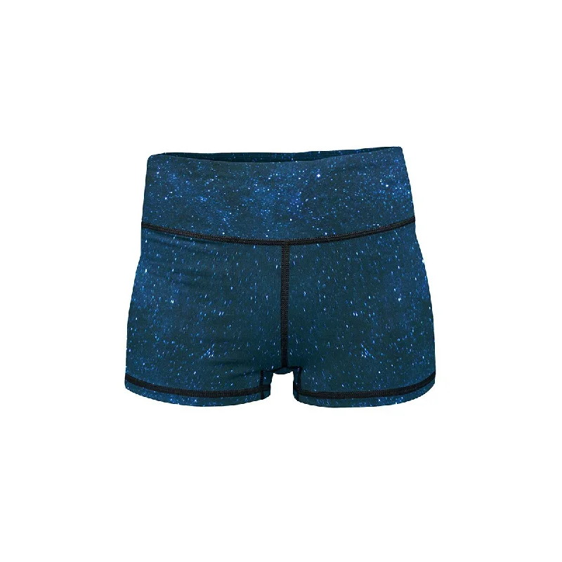 Midnight Blue Stars Yoga Shorts