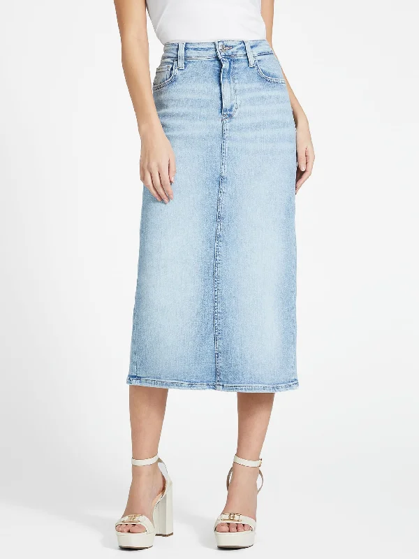 Tee Denim Midi Skirt