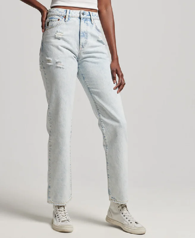 Vintage High Rise Straight Jeans | Icy Blue