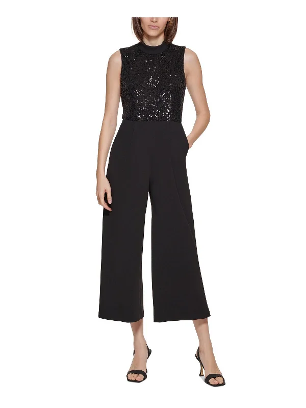 Womens Sequined Sleeveless Jumpsuit