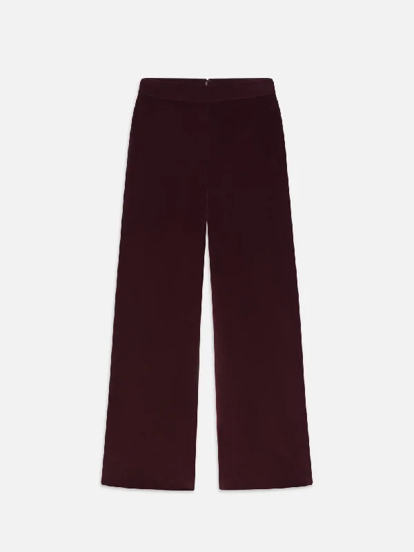 Crop Velvet Wide Leg -- Wine