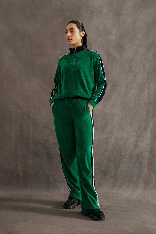 Straight Fit Velour Trousers