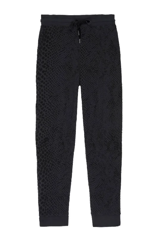 Womens Oakland Flocked Sweatpants In Black Cobra