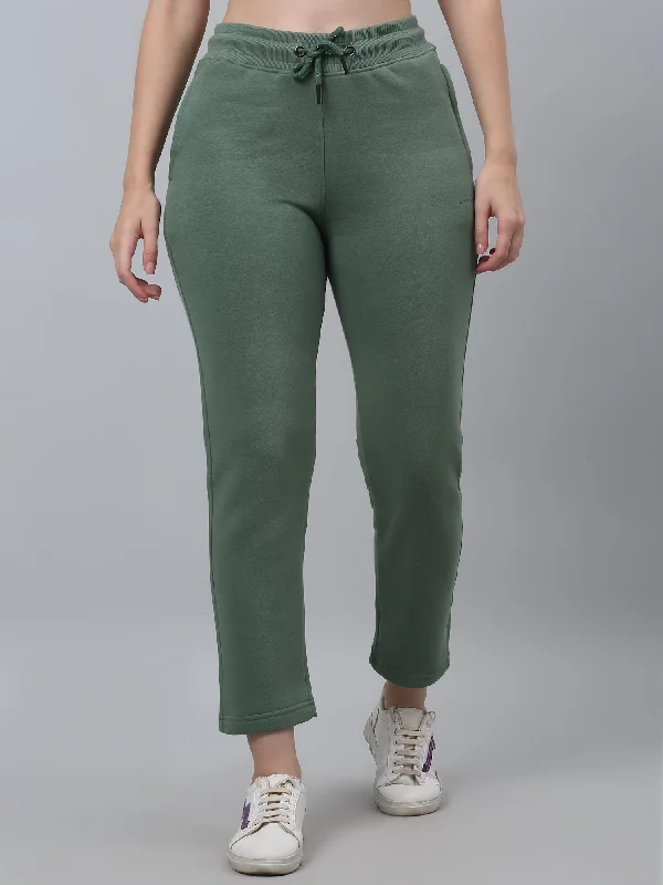 Women's Casual  Light Green Ankle length Mid rise Track Pants