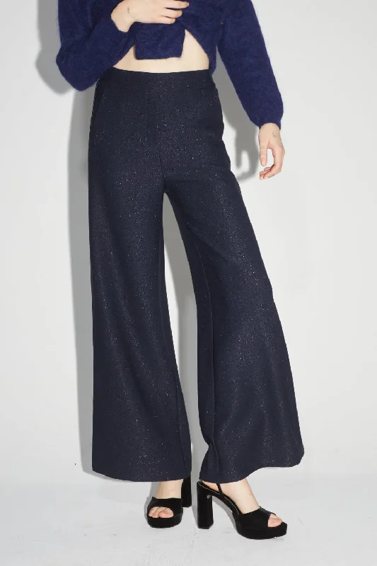 Imprevu Lurex Stretch Navy Pants