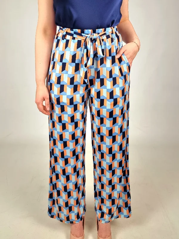 Md'M Multi Coloured Blue Trouser