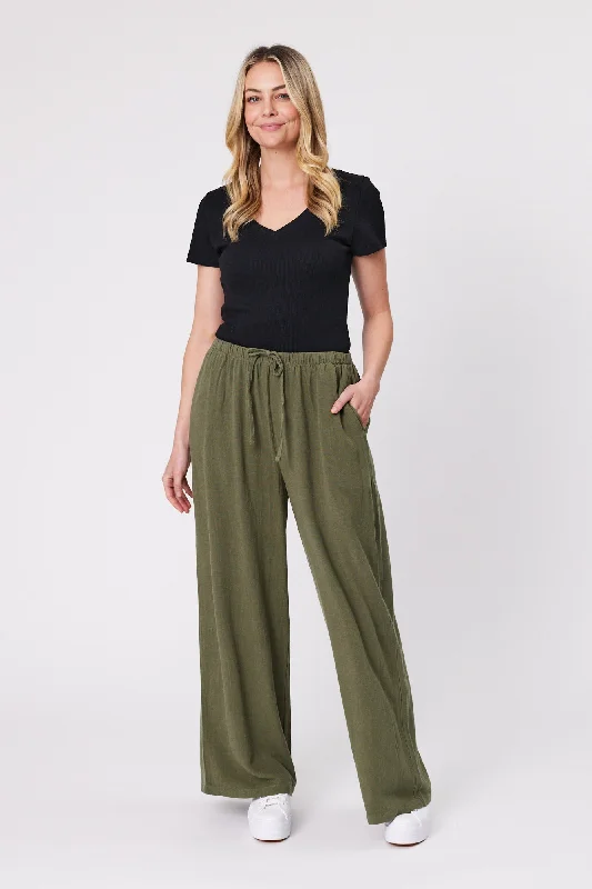 Shine On Essentials Woven Pant Khaki